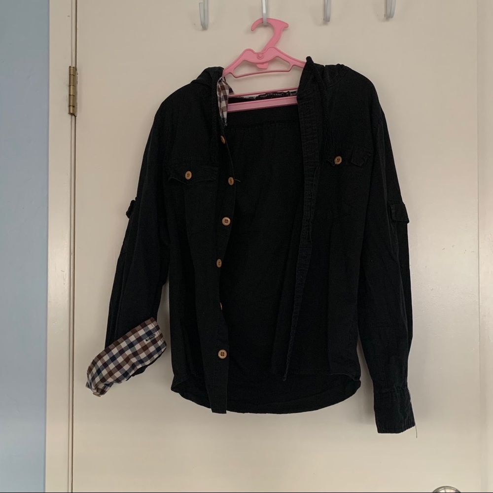 Button-down hooded shirt from YESSTYLE